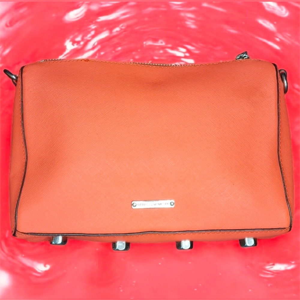 Rebecca Minkoff Vibrant Orange Avery Crossbody Bag In Saffiano Leather
